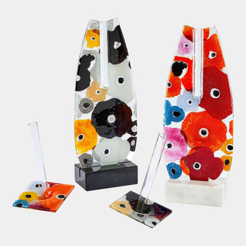 Fused Floral Vase-Neutral