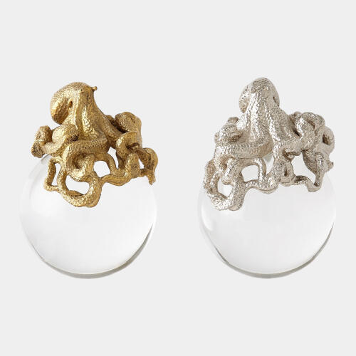 Octopus on Orb-Brass