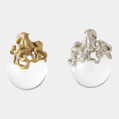 Octopus on Orb-Brass