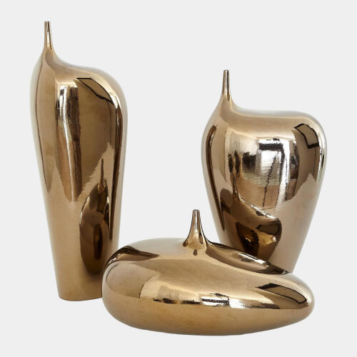 Offset Neck Object-Bronze Crackle-Med