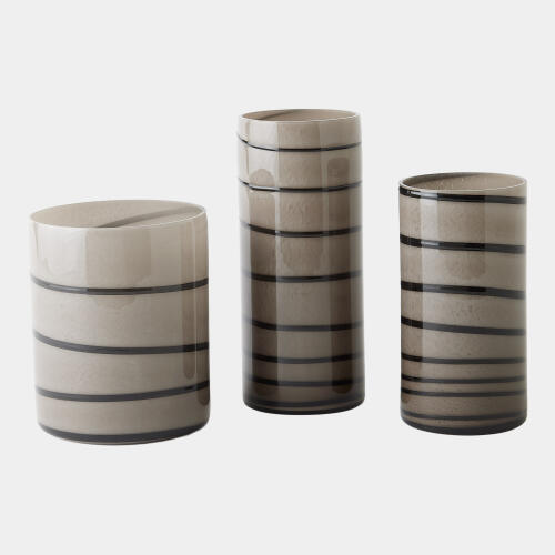 Twirl Vase-Amber/White