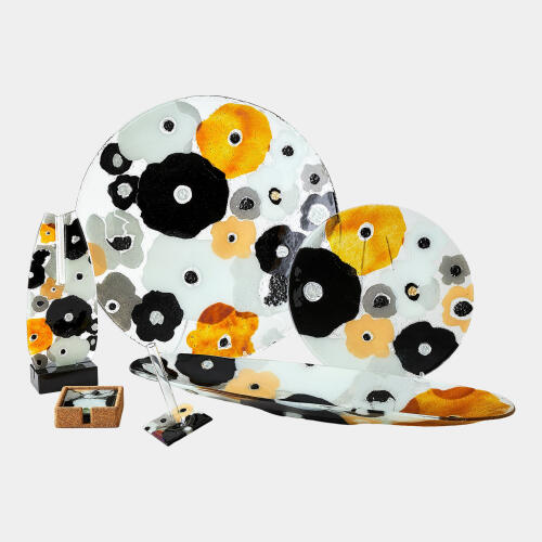 Fused Floral Vase-Neutral