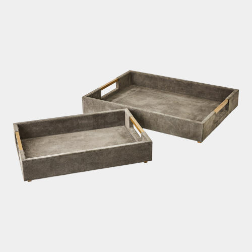 Posh Tray-Gray Suede