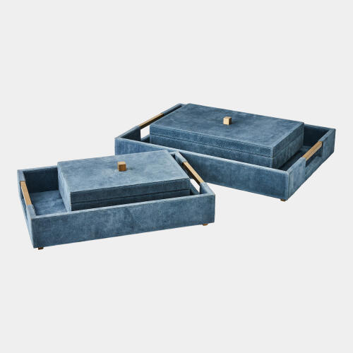 Posh Box-Dusty Blue Suede