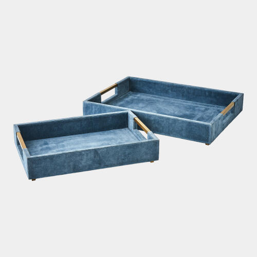Posh Tray-Dusty Blue Suede