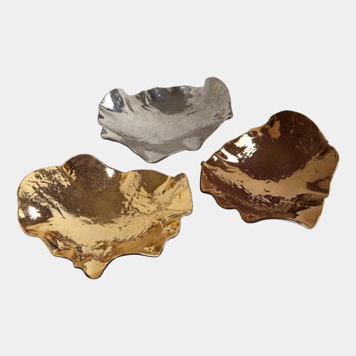 Wave Platter-Gold Crackle