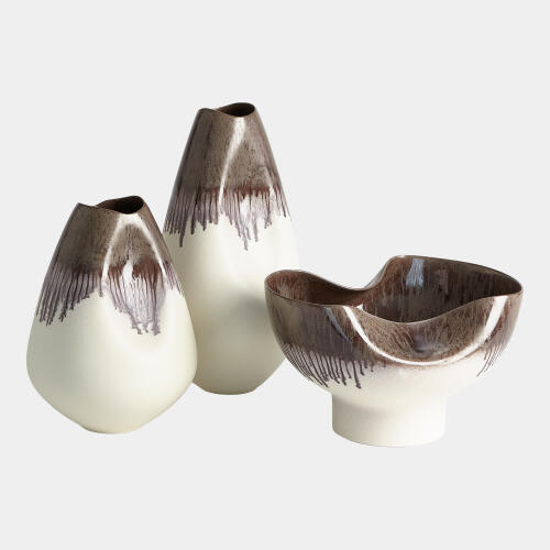 Dented Vase-Amethyst Drip-Sm