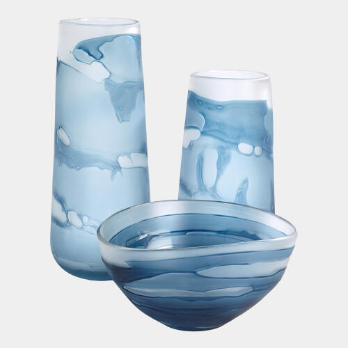 Glacier Vase-Blue-Lg