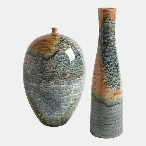 Watercolor Ringed Vase