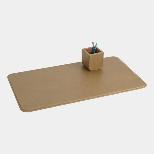 Radius Edge Leather Pencil Cup-Putty