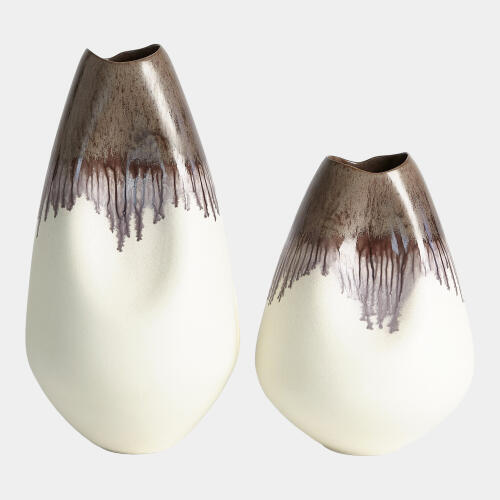 Dented Vase-Amethyst Drip-Sm