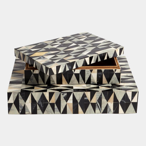 Calisson Diamond Box-Brass/Black