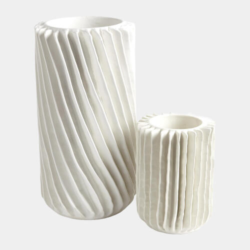 Mator Swirl Vase-Matte White