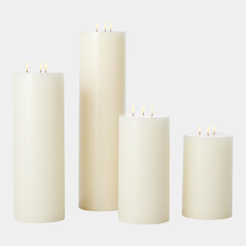 3 Wick Pillar Candle-Unscented