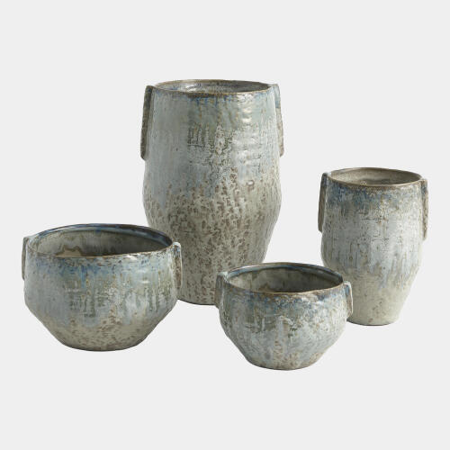 Shulman Pinch Pot Vase-Reactive Seafoam