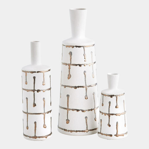 Labirinto Golden Stripe White Vase