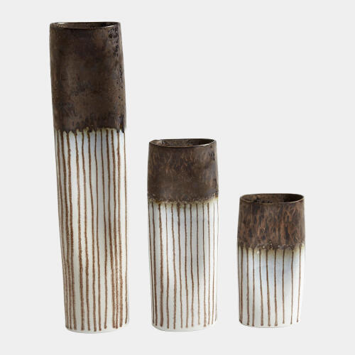 Azha Reactive Bronze Stripe Vase