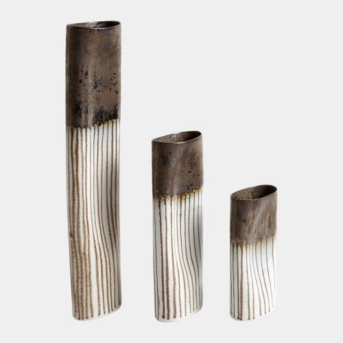 Azha Reactive Bronze Stripe Vase