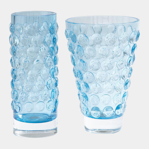 Bubble Cylinder Vase-Cobalt