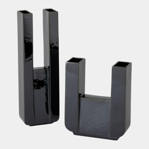 Metropolis Vase-Dark Green