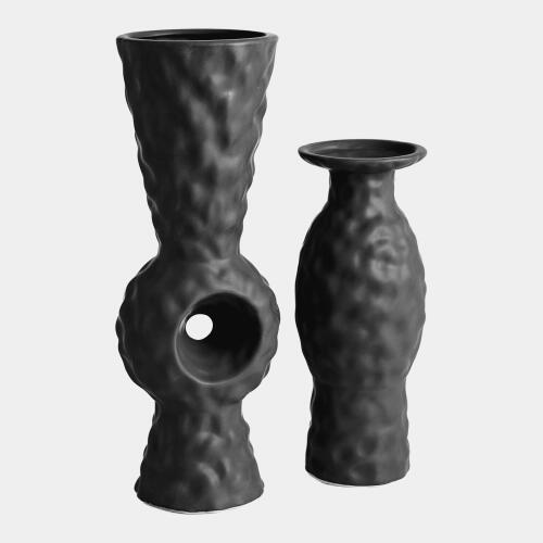 Volcanic Center Ring Vase-Black Volcano