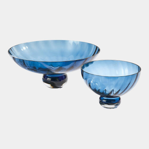 Nalu Ball Footed Bowl-Blue