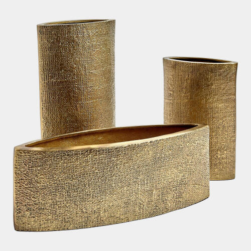 Tomiko Hemp Etched Planter-Brass
