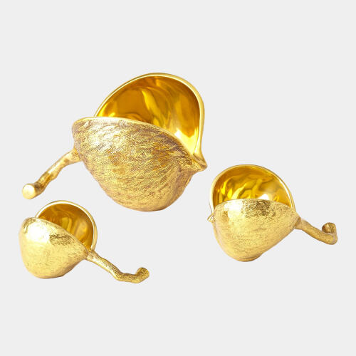 Chestnut Carved Bowl-Brass