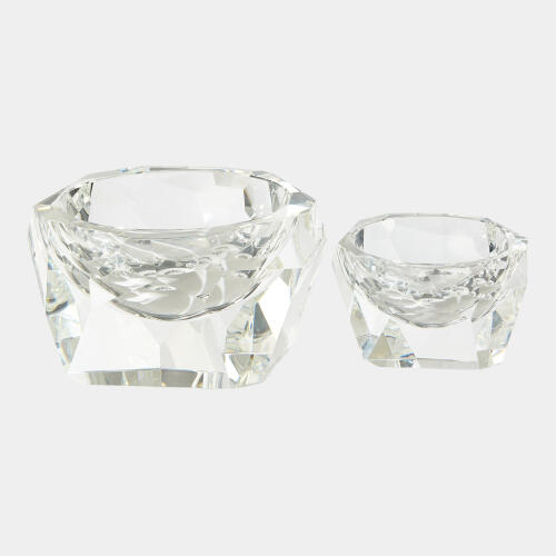 Annalisse Multi Facet Crystal Bowl-Clear