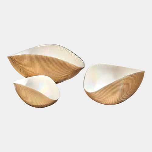 Pleated Bowl-Camel/Ivory