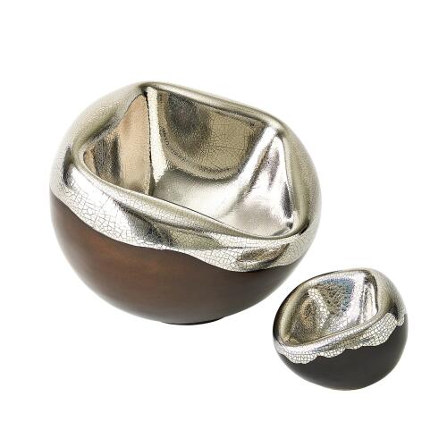 Squished Bowl-Platinum Crackle