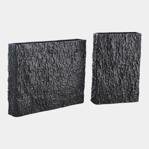 Rhytidome Texture Vase-Matte Black