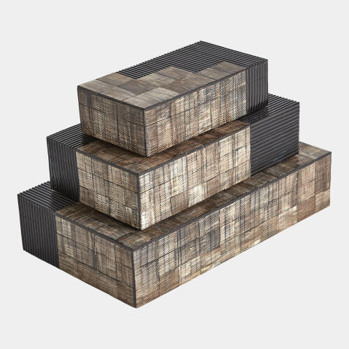 Gilles Ribbed Horn/Resin Box