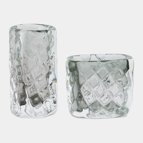 Maude Quilted Vase-Gray