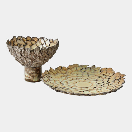 Petaled Pedestal Compote-Natural
