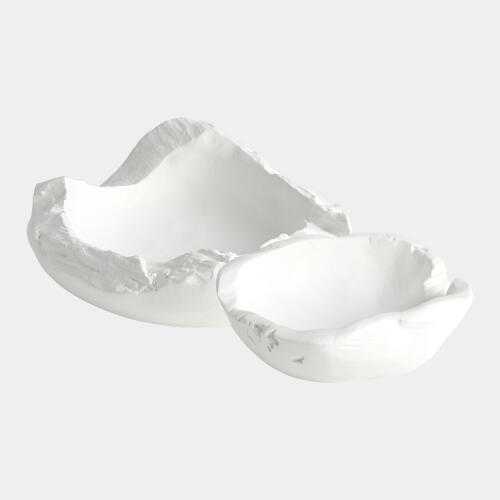 Cobble Faux Timber Bowl-Matte White