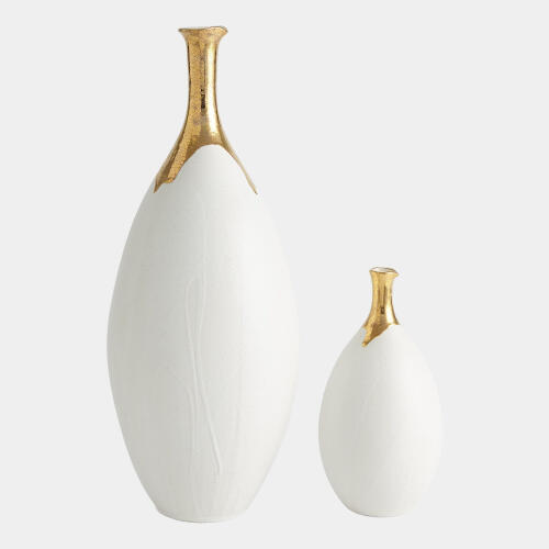 Tipton Golden Crackle/White Slender Vase