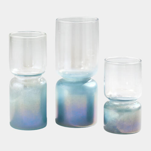 Nipped-In Vase-Clear/Blue