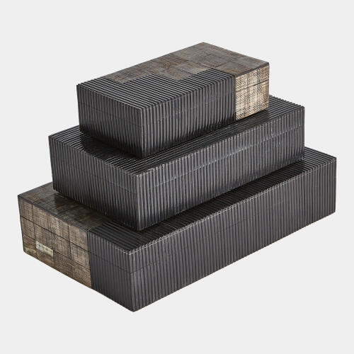 Gilles Ribbed Horn/Resin Box