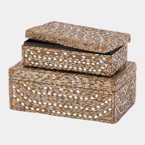 Priya Glass Bangle Bracelet Box-Taupe