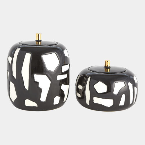 Abstract Jar-White/Black-Sm