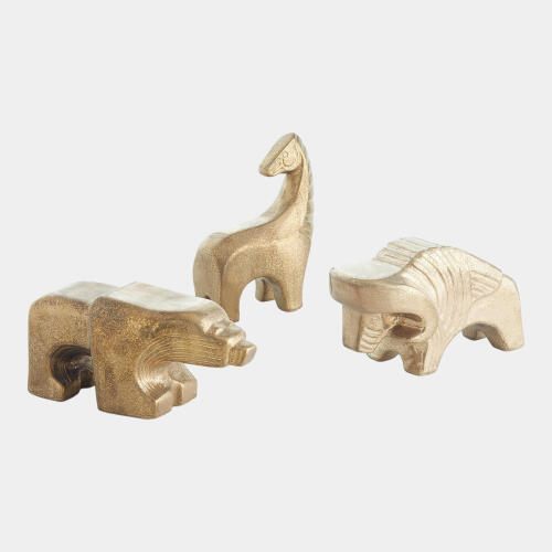 Les Animaux-Ours-Matte Antique Gold