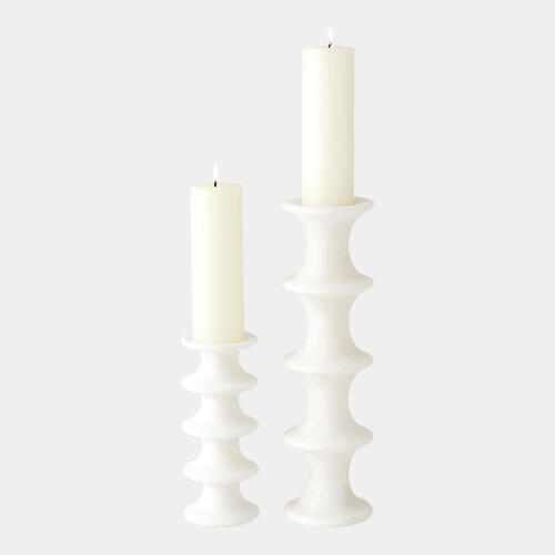 Phoebus Ridge Alabaster Candlestick-White