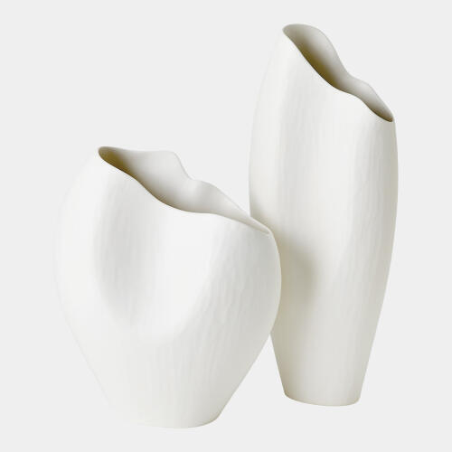 Heimdall Horn Vase-Matte White