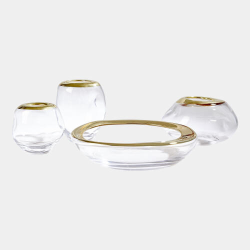 Harper Organic Formed Bowl-Gold Rim