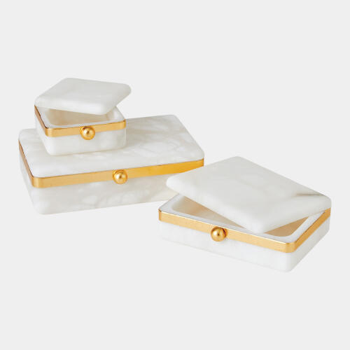Tyla Gold Band Swivel Alabaster Box-Med