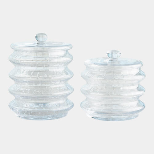 Wave Canister-Clear Seeded