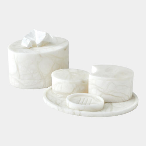 Elena Oval Box-Alabaster