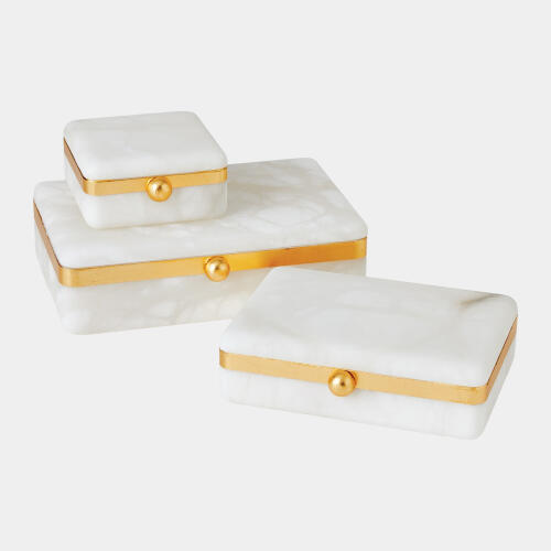 Tyla Gold Band Swivel Alabaster Box-Med