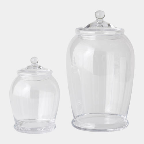 Lionel Glass Lidded Canister